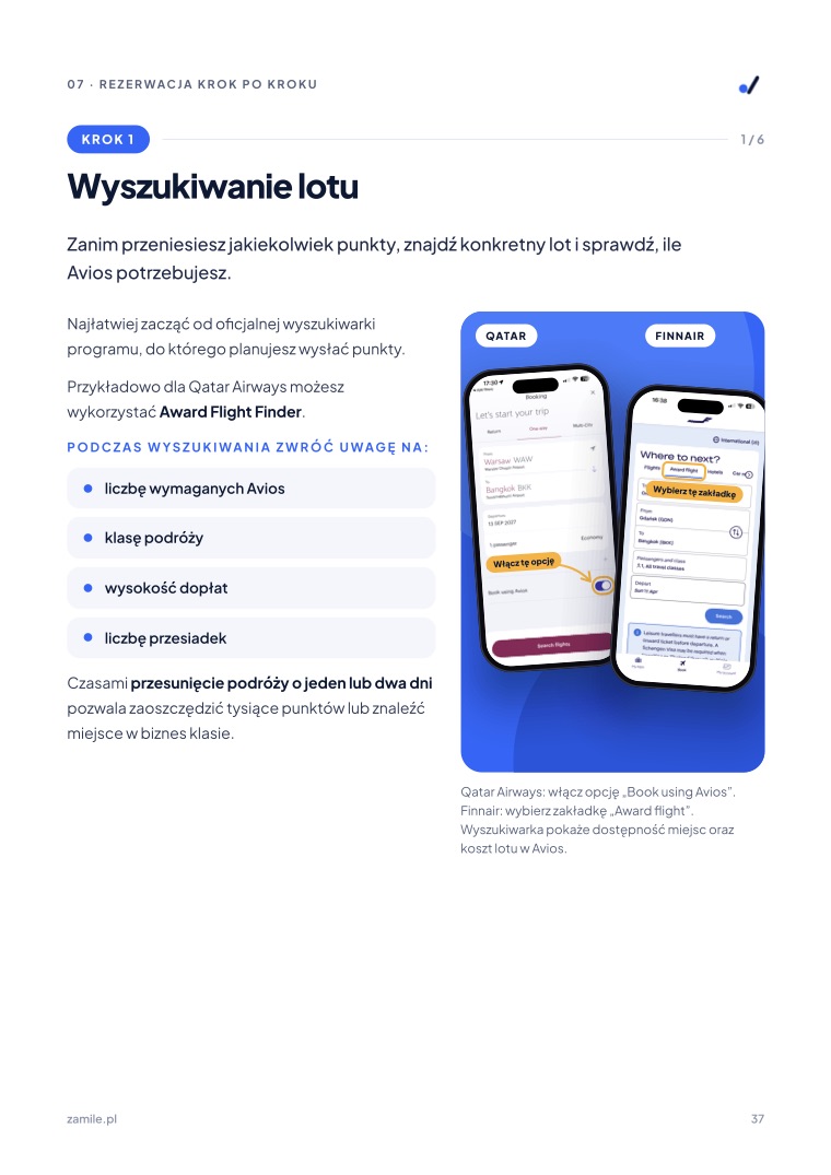 Strona 37: wyszukiwanie lotu za Avios w wyszukiwarkach linii lotniczych